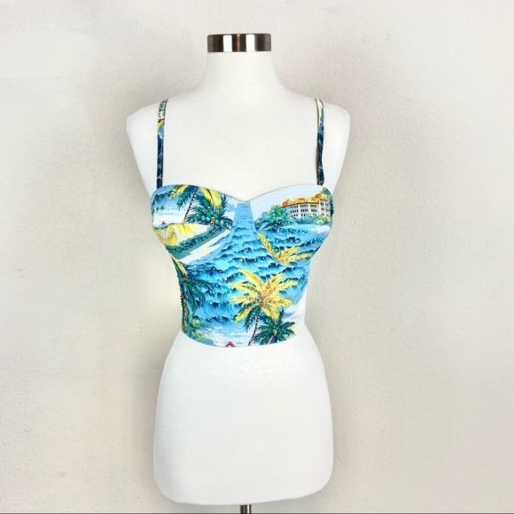 FAITH Top Coastal Cropped Bustier Sequin